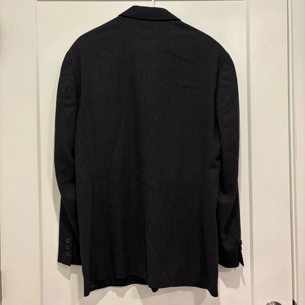 Banana Republic Mens 40R Black 100% Wool 3 Button Blazer Jacket Made in Italy